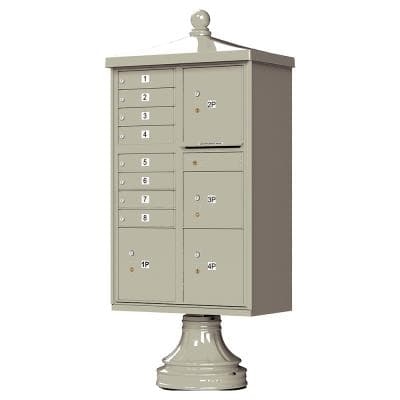 8 Door USPS Approved Post Mounted Exterior Mailbox